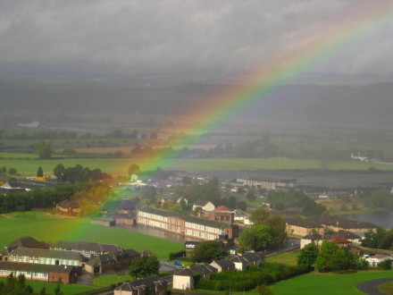 Scotland rain rainbow