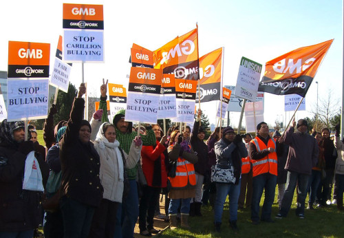 GMB protest against Carillion bullying staff