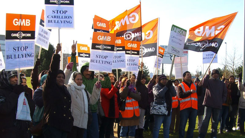 GMB protest against Carillion bullying staff