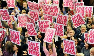 NHS bill rally at Westminster