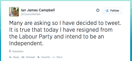 Ian Campbell resigns