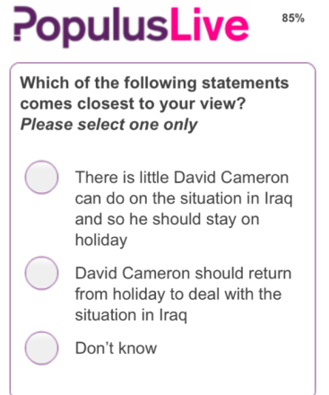Cameron holiday poll