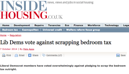 Lib Dems against scraping Bedroom Tax