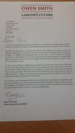 Owen Smith letter