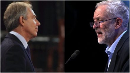 Tony Blair and Jeremy Corbyn