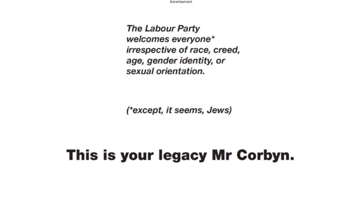 'This is your legacy Mr Corbyn': 67 Labour peers' advert on ...