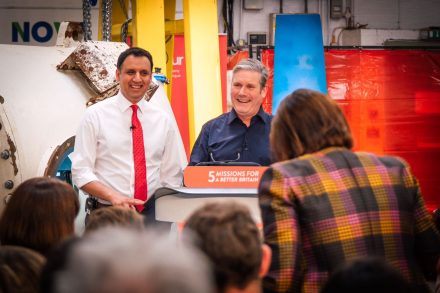 Keir Starmer and Anas Sarwar at the launch of Labour's green energy mission.