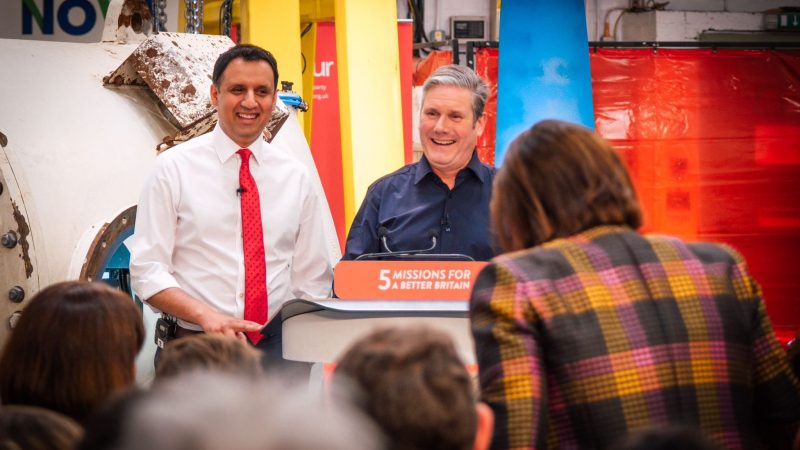 Keir Starmer and Anas Sarwar at the launch of Labour's green energy mission.