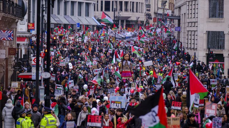 A march organised by the Palestine Solidarity Campaign. Photo: PSC / Jess Hurd