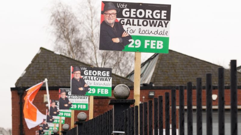 Campaign placards for George Galloway