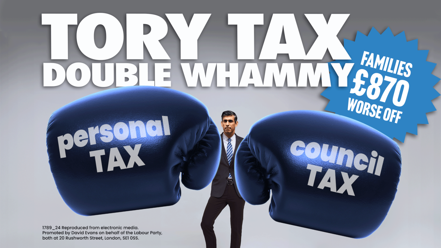 New Labour local election poster accuses Conservatives of 'tax double