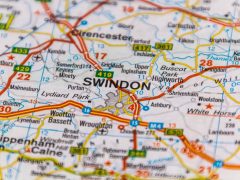 Swindon on a map