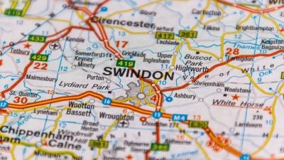 Swindon on a map