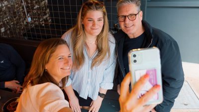 Labour leader Keir Starmer with voters in Brighton as part of his 2024 general election campaigning.