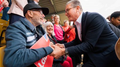 Keir Starmer campaigning for Labour at the 2024 general election.