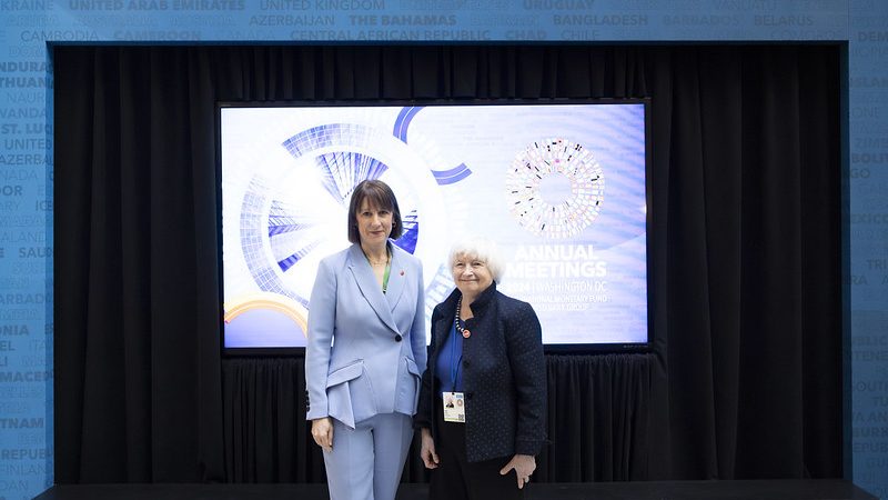 Chancellor Rachel Reeves meets with US Secretary of the Treasury Janet Yellen, at IMF Annuals in Washington DC. Photo: Kirsty O'Connor / HM Treasury via Flickr