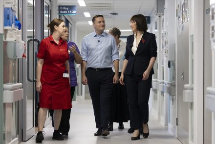 Chancellor Rachel Reeves and Secretary of State for Health and Social Care Wes Streeting visit St George's Hospital in Tooting, London, on Monday. Photo: Kirsty O'Connor / Treasury