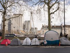 Homeless tents in London