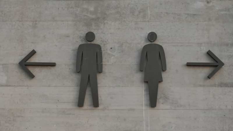 Men's and women's bathroom signs