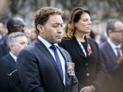 RAF Veteran Calvin Bailey MBE MP at the opening of the House of Commons Garden of Remembrance in New Palace Yard Palace of Westminster.