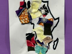 Child's collage of Africa