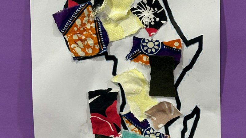 Child's collage of Africa