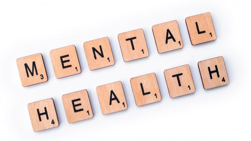 Scrabble tiles spelling mental health
