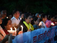 Gurgaon resident protest over sexual violence against women in Manipur,