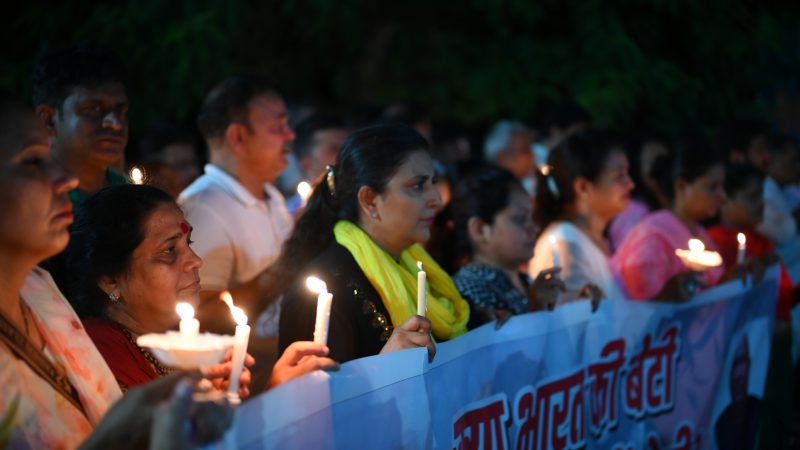 Gurgaon resident protest over sexual violence against women in Manipur,