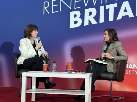 Lucy Powell and Ayesha Hazarika at Fabian Society Conference 2026