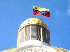 The golden dome of the Capitol, Venezuelan National Assembly.
