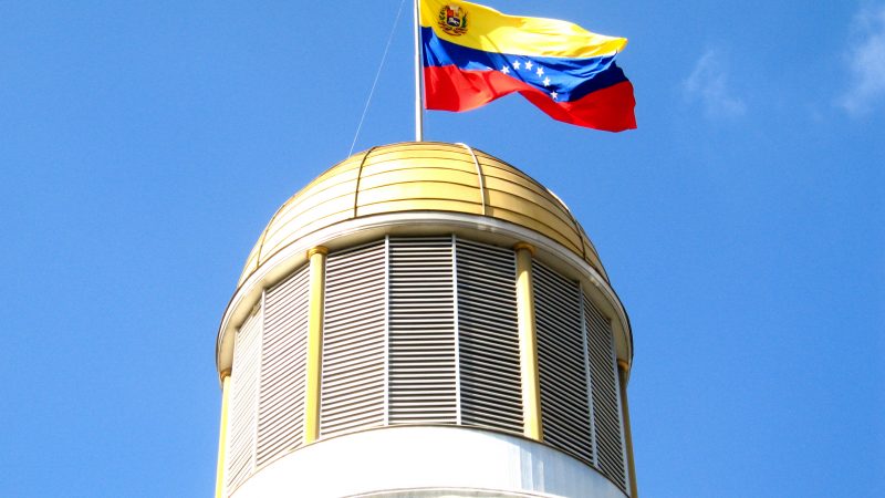 The golden dome of the Capitol, Venezuelan National Assembly.