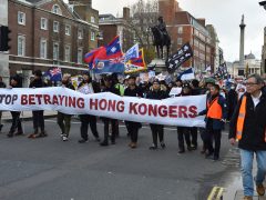 Protestors at UK Chinese embassy
