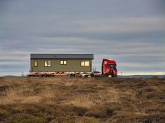Prefabricated House on a lorry