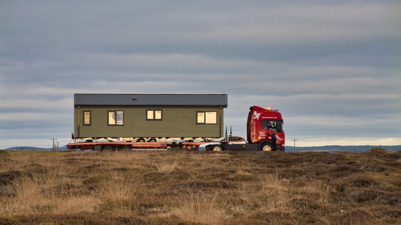 Prefabricated House on a lorry