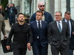 Volodymyr Zelenskyy, Emmanuel Macron, Keir Starmer