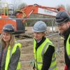 Cllr Lauren Townsend, deputy leader of Milton Keynes council and Ed Cllr Ed Hume attend the launch of a new housing project