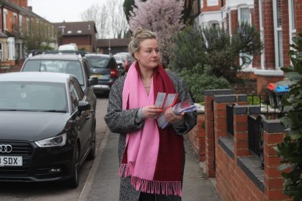 Lauren Townsend, deputy leader, Milton Keynes Council out delivering leaflets