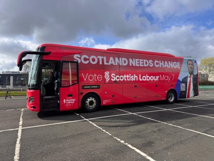 Scottish Labour battle bus 2026