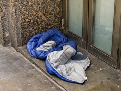 Homeless person's sleeping bag