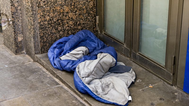 Homeless person's sleeping bag
