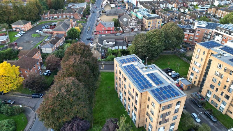 Solar panels on HMO roof