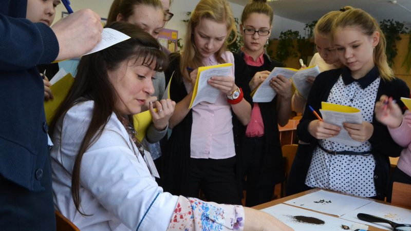 Teacher with pupils