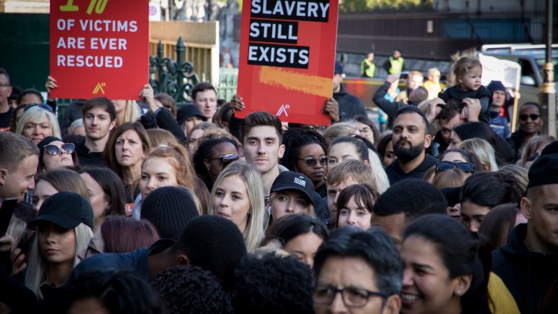 Demonstration against modern slavery