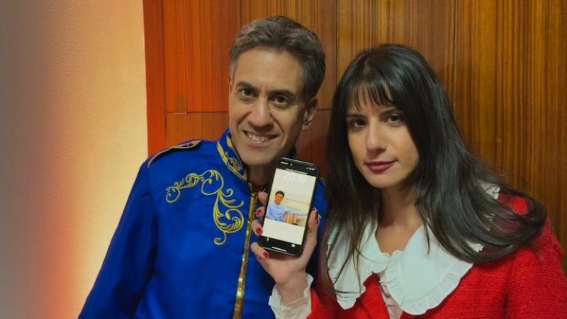 Stella Tsantekidou and Ed Miliband