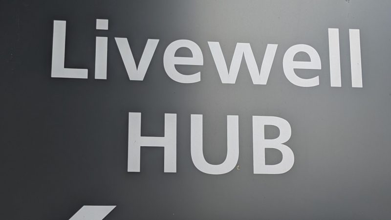 NHS Livewell Hub sign