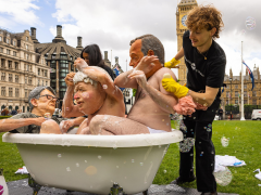 Clean up Parliament bath stunt in Parliament square
