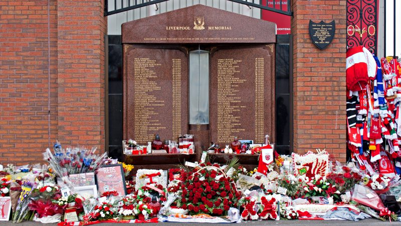 Flowers laid to commemorate the 25th anniversary of the Hillsborough disaster