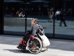 Disabled woman in wheelchair