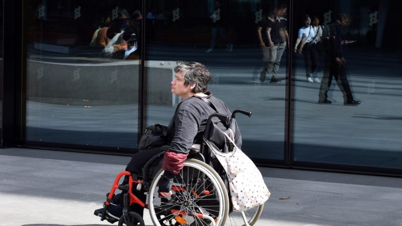 Disabled woman in wheelchair